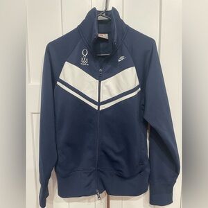 Nike Olympics 2008 Track Jacket Mens Small Blue USA Beijing Zip